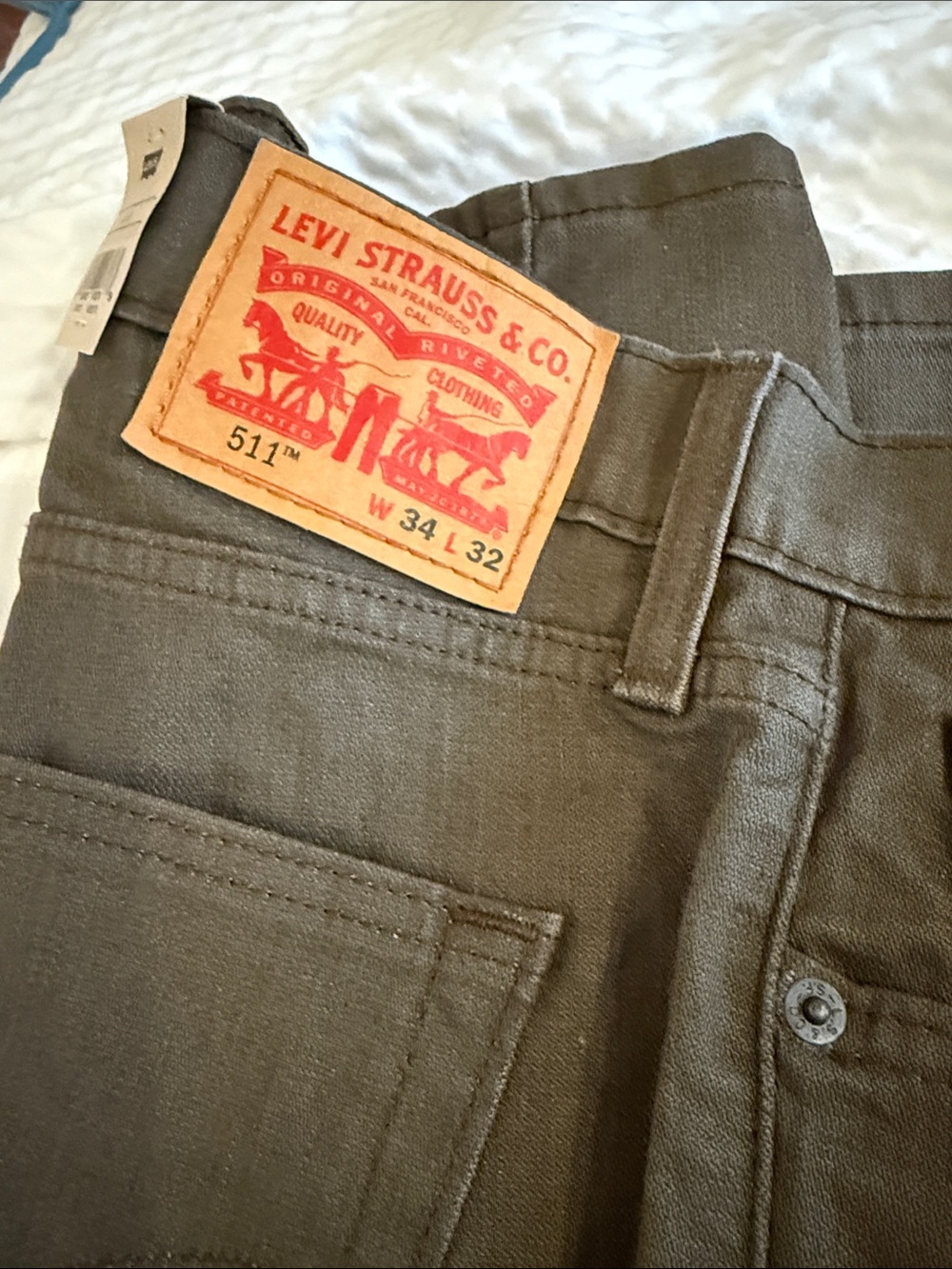 Levi's 511 Slim Jeans in Olive 34x32 NWT